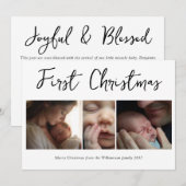 Eerste kerstfeest feestdagenkaart (Voorkant / Achterkant)