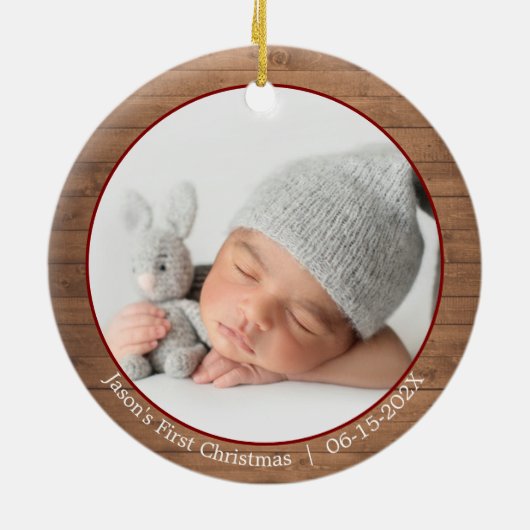 Eerste Kerstfeest geboren in Pandemisch Keramisch Ornament (Achterkant)