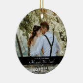 Eerste Kerstfeest Gehuwd als de heer en mevrouw. Keramisch Ornament (Rechts)