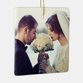 Eerste Kerstfeest Gehuwd als Mr. en mevrouw PHOTO Keramisch Ornament (Rechts)