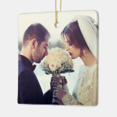Eerste Kerstfeest Gehuwd als Mr. en mevrouw PHOTO Keramisch Ornament (Links)