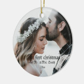 Eerste Kerstfeest Gehuwd als Mr. en mevrouw PHOTO Keramisch Ornament (Links)