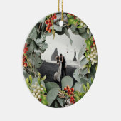 Eerste Kerstfeest Gehuwd als Mr. & Mrs Foto Keramisch Ornament (Rechts)