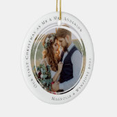 Eerste Kerstfeest Gehuwd als Mr & Mrs Foto Keramisch Ornament (Rechts)