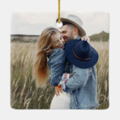 Eerste Kerstfeest Gehuwd als Mr. & Mrs Foto Keramisch Ornament (Achterkant)
