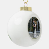 Eerste Kerstfeest Gehuwd als Mr. & Mrs. Keramische Bal Ornament (Links)