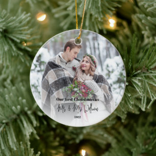 Eerste Kerstfeest Gehuwd met de heer en mevrouw Fo Keramisch Ornament
