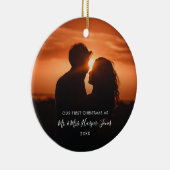 Eerste Kerstfeest Gehuwd met Mr & Mrs Foto Keramisch Ornament (Rechts)