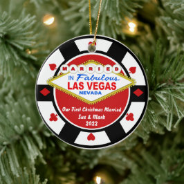 Eerste Kerstfeest Gehuwd Vegas Ornament 2022