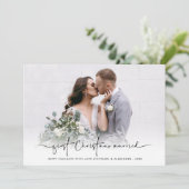 Eerste kerstfeest Gehuwde foto Bekleken jaar Feestdagenkaart (Staand voorkant)