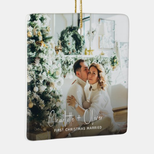 Eerste kerstfeest Gehuwde foto Keepomwille Keramisch Ornament (Rechts)