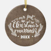 Eerste kerstfeest Gehuwde foto Keepomwille Keramisch Ornament (Voorkant)