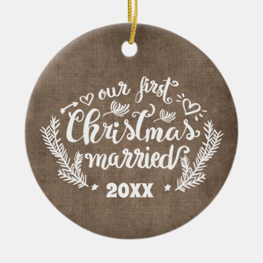 Eerste kerstfeest Gehuwde foto Keepomwille Keramisch Ornament (Voorkant)