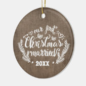 Eerste kerstfeest Gehuwde foto Keepomwille Keramisch Ornament (Links)