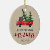 Eerste kerstfeest Gehuwde ornament persoonlijke ca (Rechts)