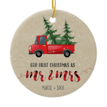 Eerste kerstfeest Gehuwde ornament persoonlijke ca