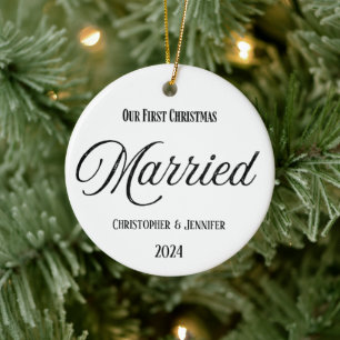 Eerste kerstfeest Gehuwde versiering Keramisch Ornament