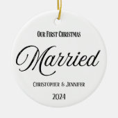 Eerste kerstfeest Gehuwde versiering Keramisch Ornament (Voorkant)
