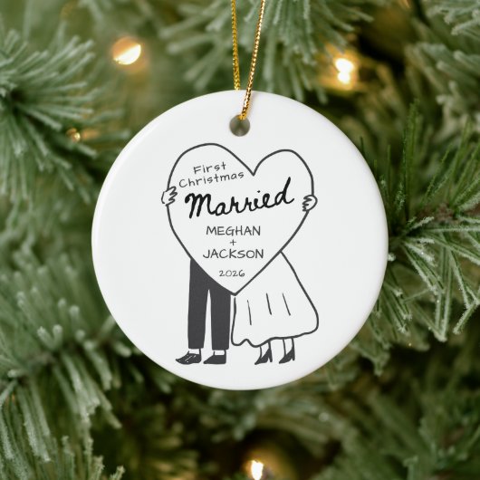 Eerste kerstfeest getrouwd ornament (Boom)