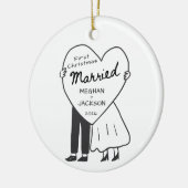 Eerste kerstfeest getrouwd ornament (Links)