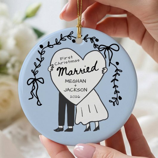 Eerste kerstfeest getrouwd ornament