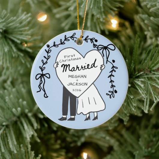 Eerste kerstfeest getrouwd ornament (Boom)