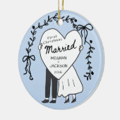 Eerste kerstfeest getrouwd ornament (Links)