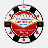 Eerste kerstfeest getrouwd Vegas ornament 2023 (Achterkant)
