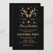 Eerste kerstfeest Glitter Gold-uitnodiging Kaart (Voorkant / Achterkant)