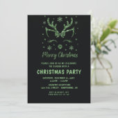 Eerste kerstfeest Glitter Green der Invitation Kaart (Staand voorkant)