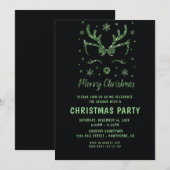 Eerste kerstfeest Glitter Green der Invitation Kaart (Voorkant / Achterkant)