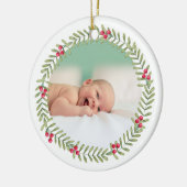 Eerste kerstfeest groene feestdag grote Baby Keramisch Ornament (Links)