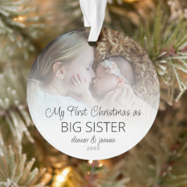 Eerste kerstfeest Grote Zuster Names Fotobedekking Ornament