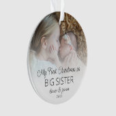 Eerste kerstfeest Grote Zuster Names Fotobedekking Ornament (voorkant)