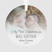 Eerste kerstfeest Grote Zuster Names Fotobedekking Ornament (achterkant)