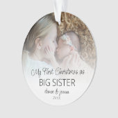 Eerste kerstfeest Grote Zuster Names Fotobedekking Ornament (voorkant)