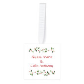 Eerste Kerstfeest Holly Red Green Vine Holiday Ornament (Voorkant)