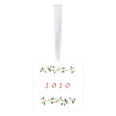 Eerste Kerstfeest Holly Red Green Vine Holiday Ornament (Rechts)