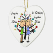 Eerste Kerstfeest in combinatie met hartversiering Keramisch Ornament (Links)