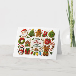Eerste kerstfeest in een nieuw huis Mooie feestdag Kaart
