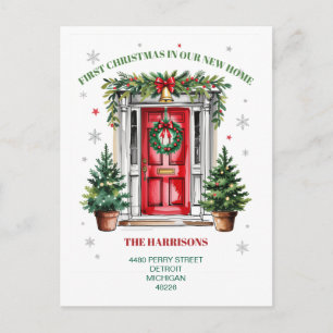Eerste kerstfeest in het nieuwe huis feestdagenkaart