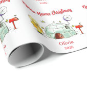 Eerste kerstfeest in mijn nieuwe huis cadeaupapier (Rol Hoek)