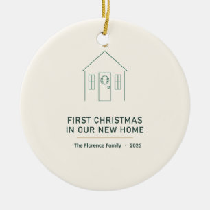 Eerste kerstfeest in ons nieuwe huis 2026 kerstbal keramisch ornament
