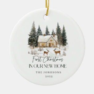 Eerste kerstfeest in ons nieuwe huis Winterbeeld Keramisch Ornament
