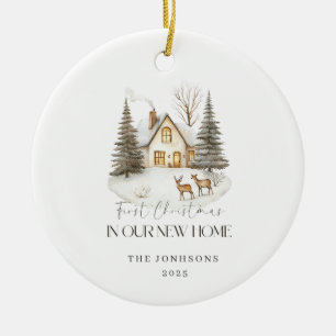 Eerste kerstfeest in ons nieuwe huis Winterbeeld Keramisch Ornament