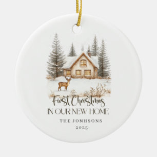 Eerste kerstfeest in ons nieuwe huis Winterbeeld Keramisch Ornament