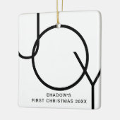 Eerste kerstfeest Joy Cute Cat Kitten Aangepaste F Keramisch Ornament (Links)