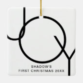 Eerste kerstfeest Joy Cute Cat Kitten Aangepaste F Keramisch Ornament (Achterkant)