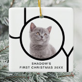 Eerste kerstfeest Joy Cute Cat Kitten Aangepaste F Keramisch Ornament