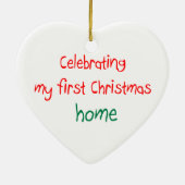 Eerste Kerstfeest Keramisch Ornament (Achterkant)